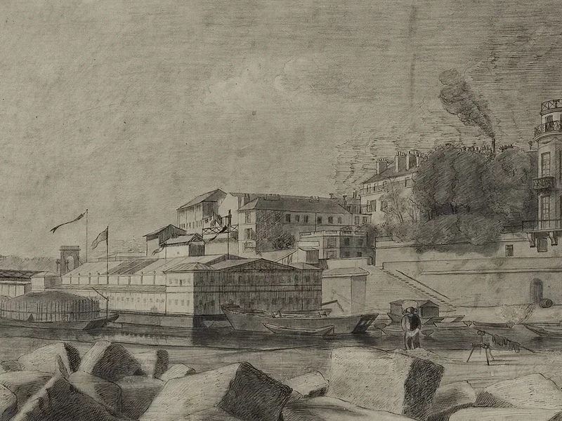 1835-Alphonse Louis Pierre Trimolet - Bagni sulla Senna di fronte all'Hôtel Lambert, 1859